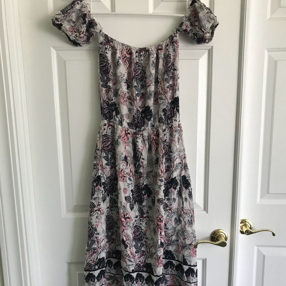 Off the shoulder floral maxi romper